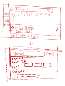 sketches of plate repository UI